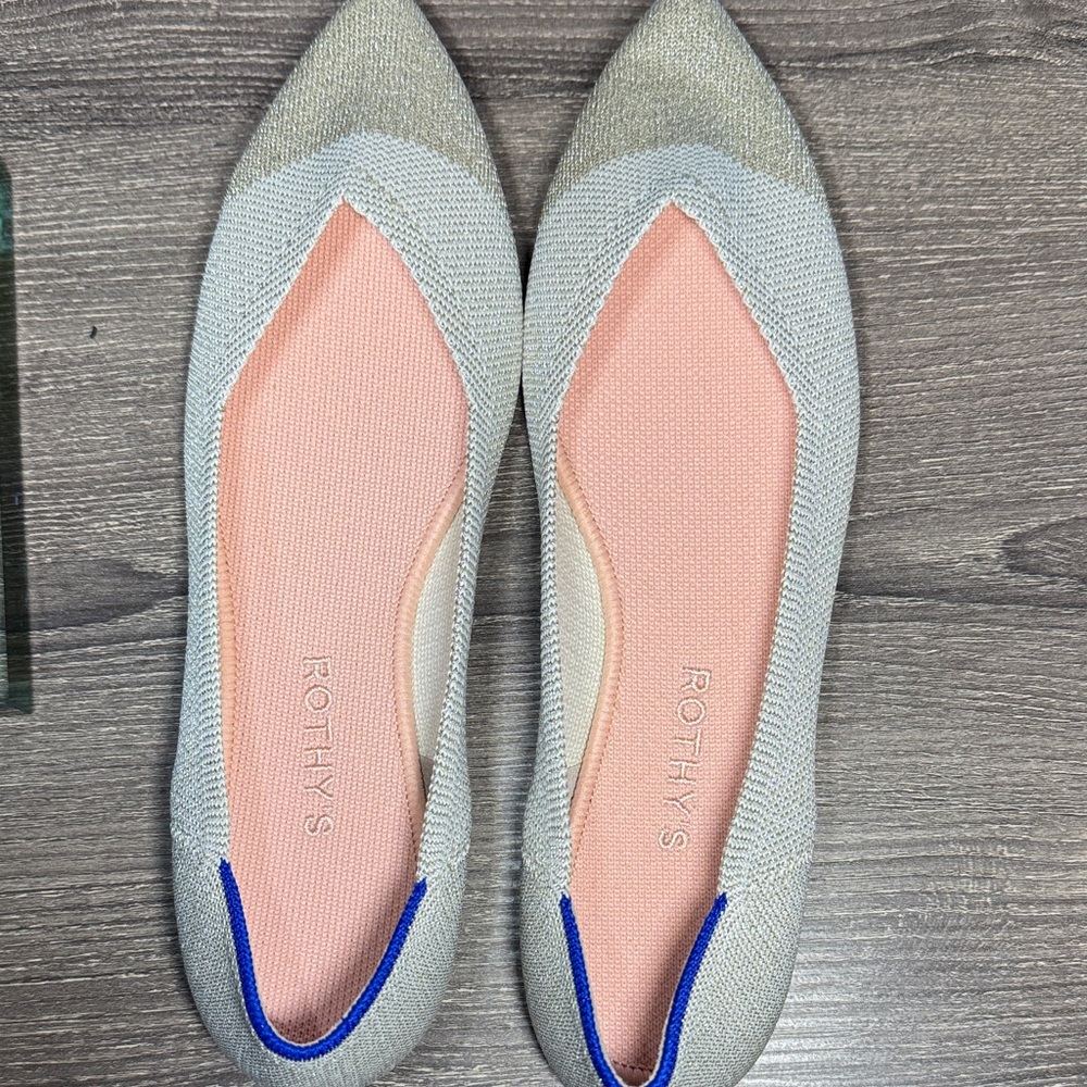 Rothy's Women's Cream and Blue Loafers